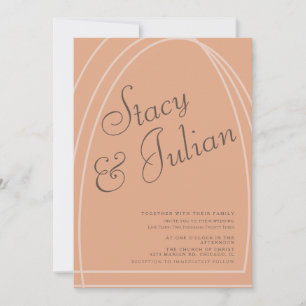 Minimalist Arch Tripled Earthy Tones Bohemian Invitation