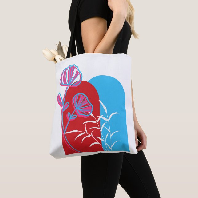 MINIMALIST ARCHED TRENDY DESIGN TOTE BAG (Close Up)