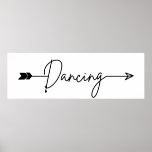 Minimalist Arrow Wedding Dancing Sign