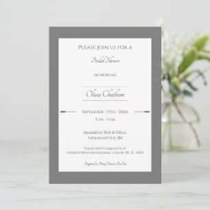 Minimalist Arrows Bridal Shower Grey Invitation