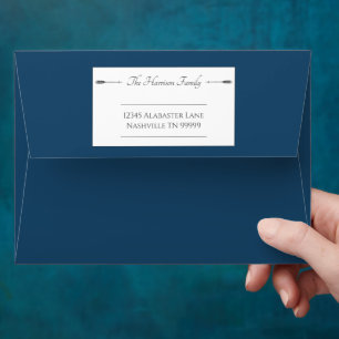 Minimalist Arrows Wedding Marseille Blue Envelope
