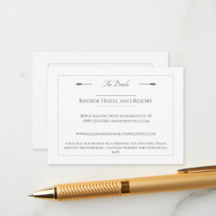 Minimalist Arrows Wedding White Enclosure Card