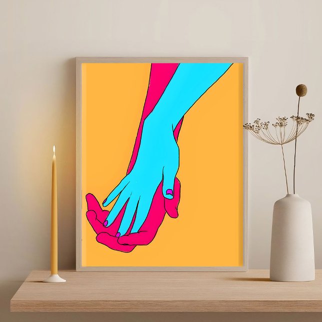Minimalist Art Abstract Hands Geometric Poster (Creator Uploaded)