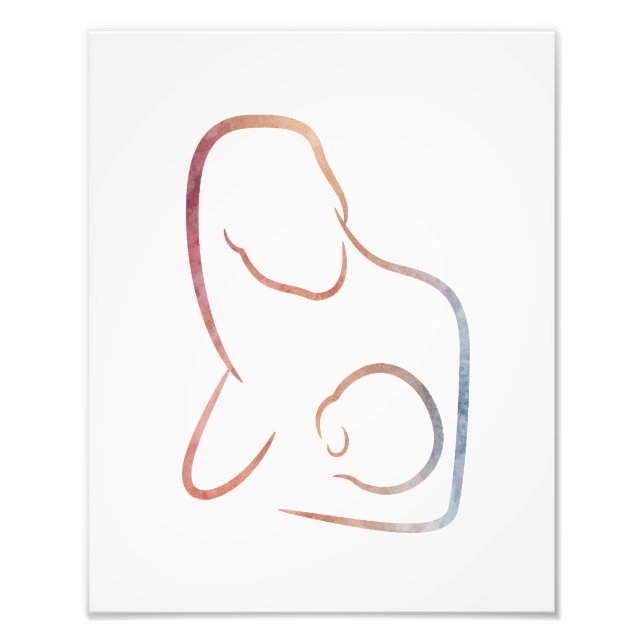 Minimalist Art - Breastfeeding Mother Photo Print (Front)