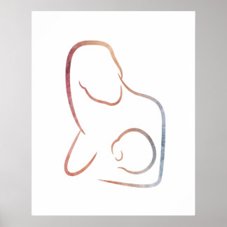 Minimalist Art - Breastfeeding Mother Poster