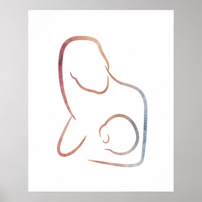 Minimalist Art - Breastfeeding Mother Poster (Front)
