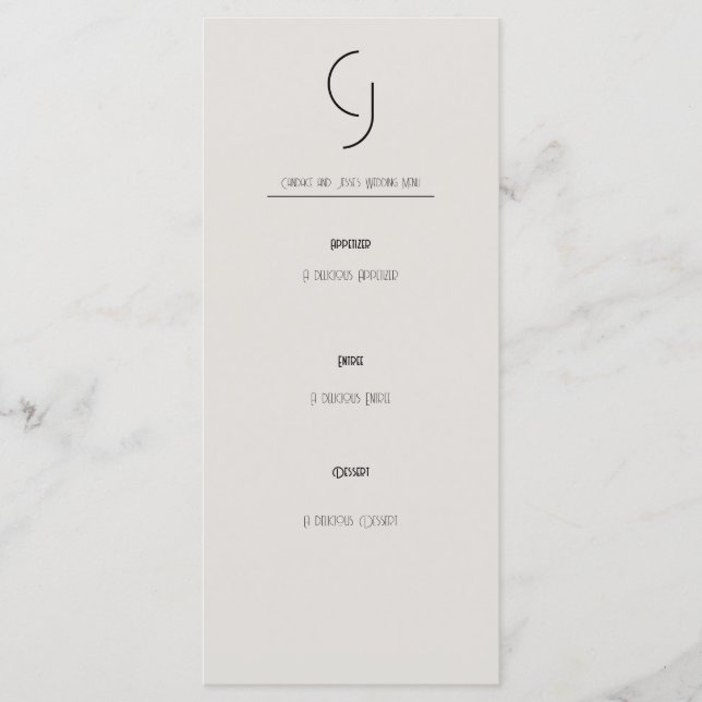 Minimalist Art Deco Wedding Main Invite (Front)