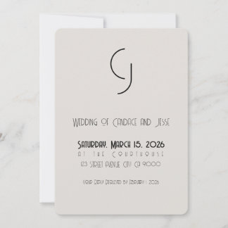 Minimalist Art Deco Wedding Save the Date