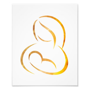 Minimalist Art - Mother Breastfeeding Child Photo Print