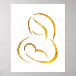 Minimalist Art - Mother Breastfeeding Child Poster