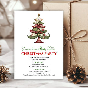Minimalist artistic Christmas tree celebration Invitation