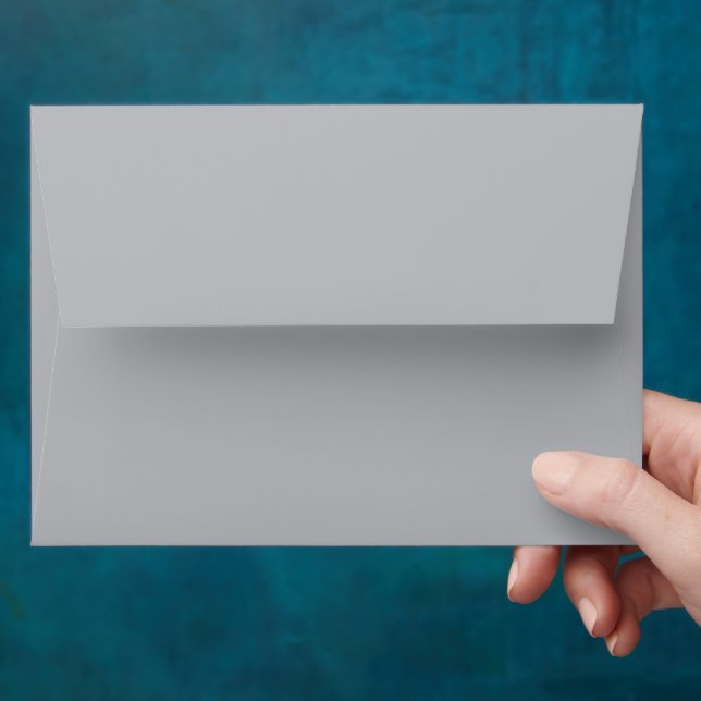 Minimalist Ash Grey Wedding Invitation Matching  Envelope (Hand)