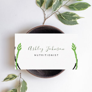 Minimalist Asparagus Nutritionist Dietician Health Business Card