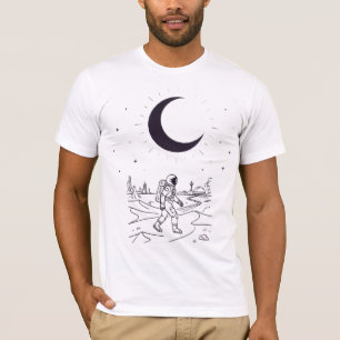 Minimalist Astronaut Lunar Explorer Graphic Design T-Shirt