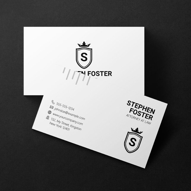 Minimalist Attorney At Law Lawyer Initial Logo Business Card (Creator Uploaded)