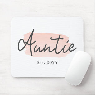 Minimalist Auntie Baby Pink Brush Stroke New Aunt Mouse Mat