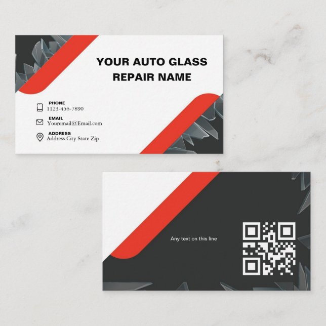 Minimalist  Auto Glass Repair Business Card (Front/Back)