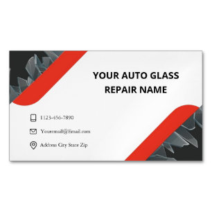 Minimalist  Auto Glass Repair Magnetic Business Card