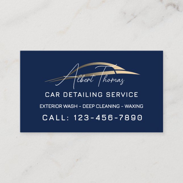 Minimalist automotive gold car line Business Card (Front)