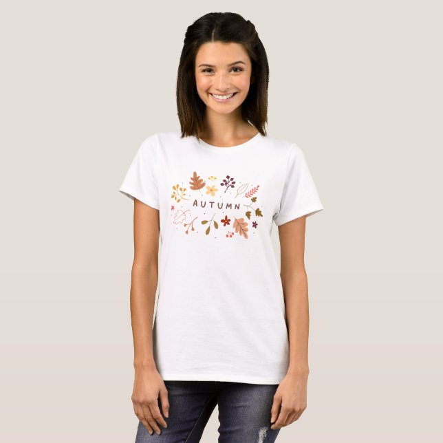 Minimalist Autumn Floral T-Shirt (Front Full)