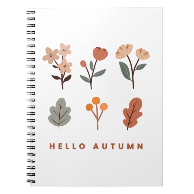 Minimalist Autumn Florals Notebook (Front)