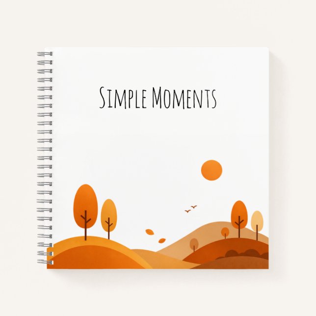 Minimalist Autumn Landscape Notebook (Front)