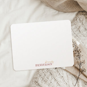 Minimalist autumn personalised stationery card