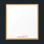 Minimalist autumn personalised stationery notepad<br><div class="desc">Elegant modern minimalist typography name design in autumn gold and burgundy,  simple and stylish. great professional personalised stationery.
See all the matching pieces in collection</div>
