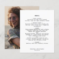 Minimalist Avant-Garde White Budget Wedding Menu