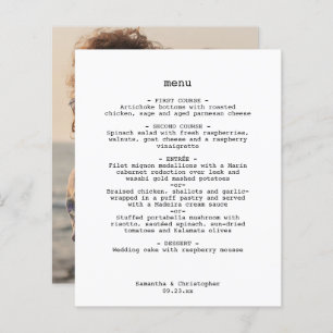 Minimalist Avant-Garde White Budget Wedding Menu