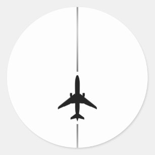 Minimalist Aviation Classic Round Sticker