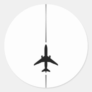 Minimalist Aviation Classic Round Sticker