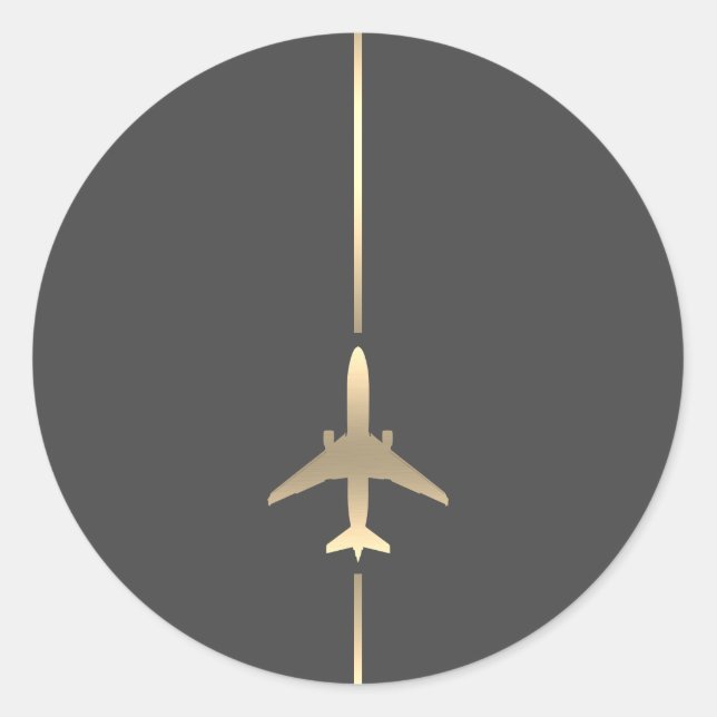 Minimalist Aviation Classic Round Sticker (Front)
