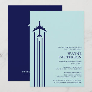 Minimalist Aviation Flight School Pilot Graduation Invitation
