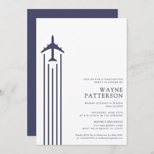 Minimalist Aviation Flight School Pilot Graduation Invitation
