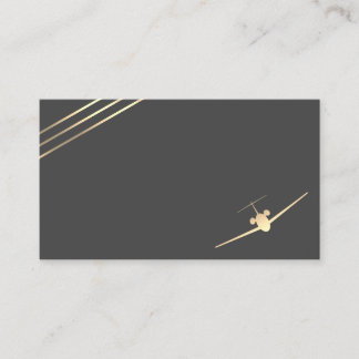 Minimalist Aviation Gold Jet Business Card