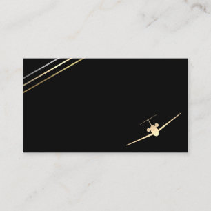 Minimalist Aviation Gold Jet Business Card