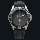 Minimalist Aviation Watch<br><div class="desc">Minimalist Aviation watch with classy white aeroplane vector image.</div>