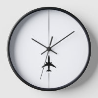 Minimalist Aviation Wood Framed Large Clock