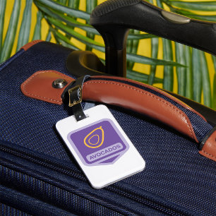 Minimalist Avocado Badge in Purple and Gold  Luggage Tag