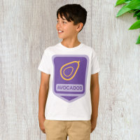 Minimalist Avocado Badge in Purple and Gold