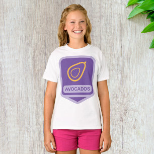 Minimalist Avocado Badge in Purple and Gold  T-Shirt