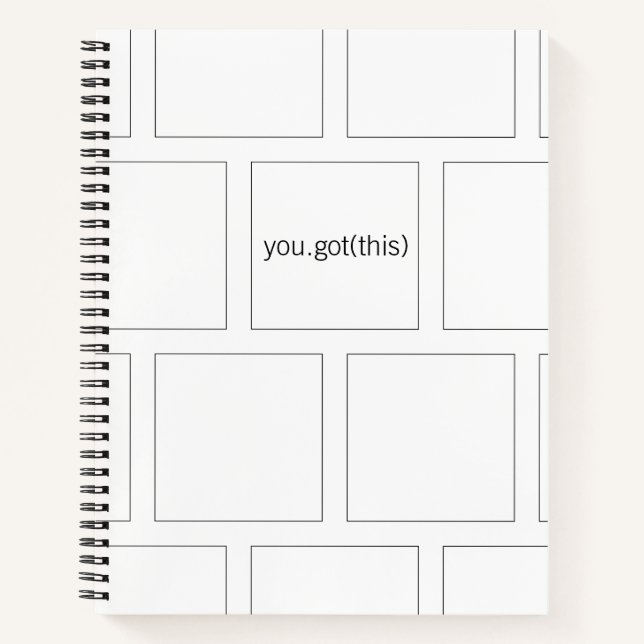 Minimalist B&W Encouragement Notebook (Front)