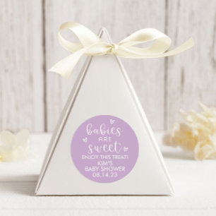 Minimalist Babies Are Sweet Baby Shower Purple  Classic Round Sticker