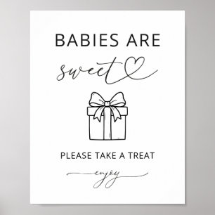 Minimalist Babies are Sweet Favour Party Sign