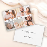 Minimalist baby 5 photo collage newborn thank you