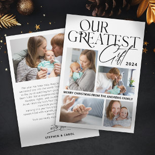 Minimalist Baby Announcement 5 Photo Christmas