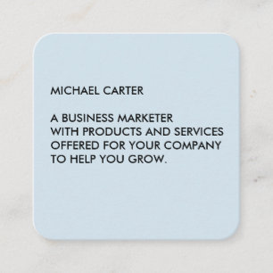 Minimalist Baby Blue Square Business Card