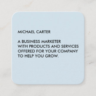 Minimalist Baby Blue Square Business Card