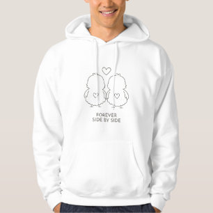 Minimalist Baby Chick Couple Line Art – Love Gift Hoodie